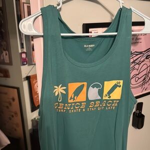 Old Navy Teal Venice Beach Graphic Tank
